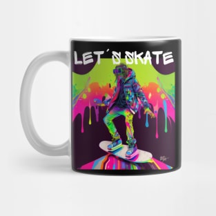 Lets Skate - Cool skater on the street - Graffiti Style 1 Mug